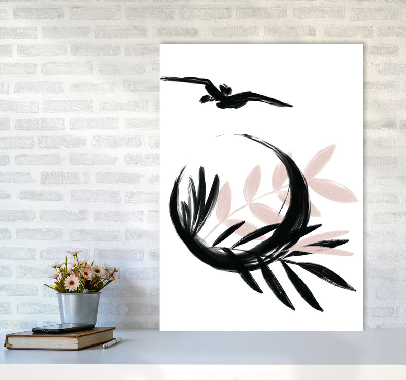 Delicate Floral Moon 08 Art Print by Pixy Paper A1 Black Frame