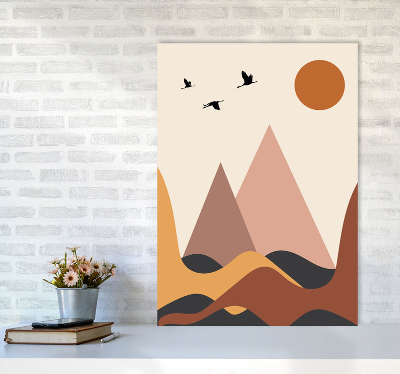 Autumn Mountains abstract Art Print by Pixy Paper A1 Black Frame
