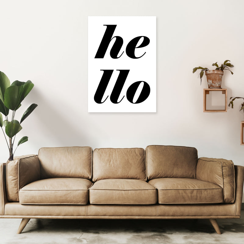 Hello Typography Art Print by Pixy Paper A1 Black Frame