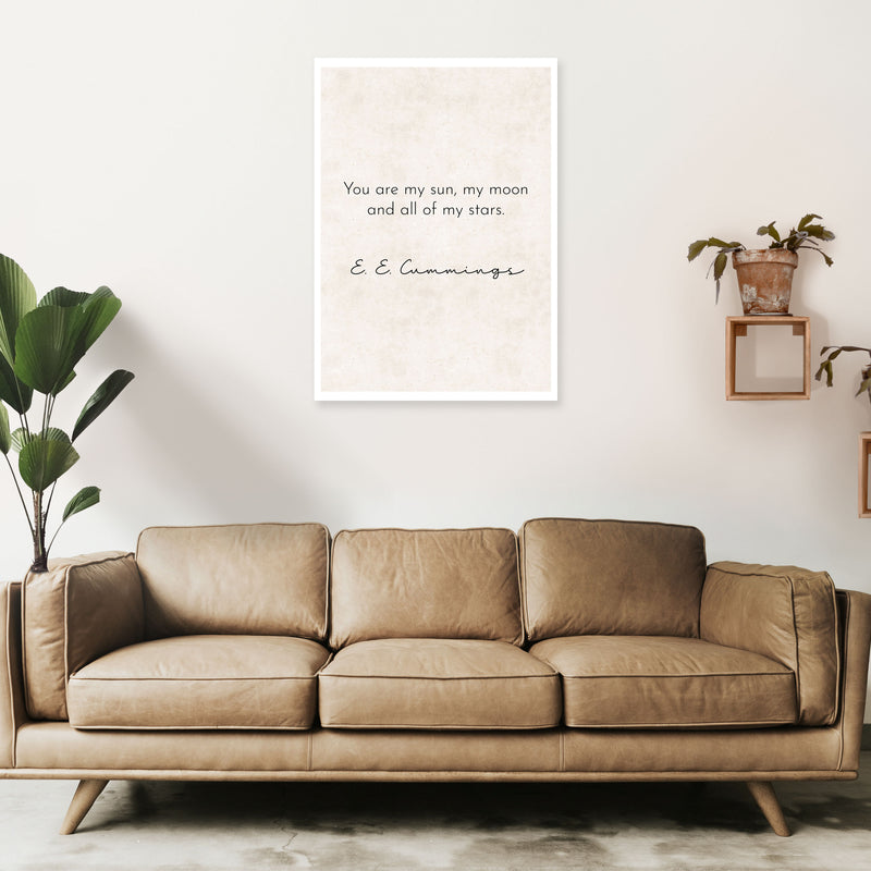 You Are My Sun - Cummings Art Print by Pixy Paper A1 Black Frame