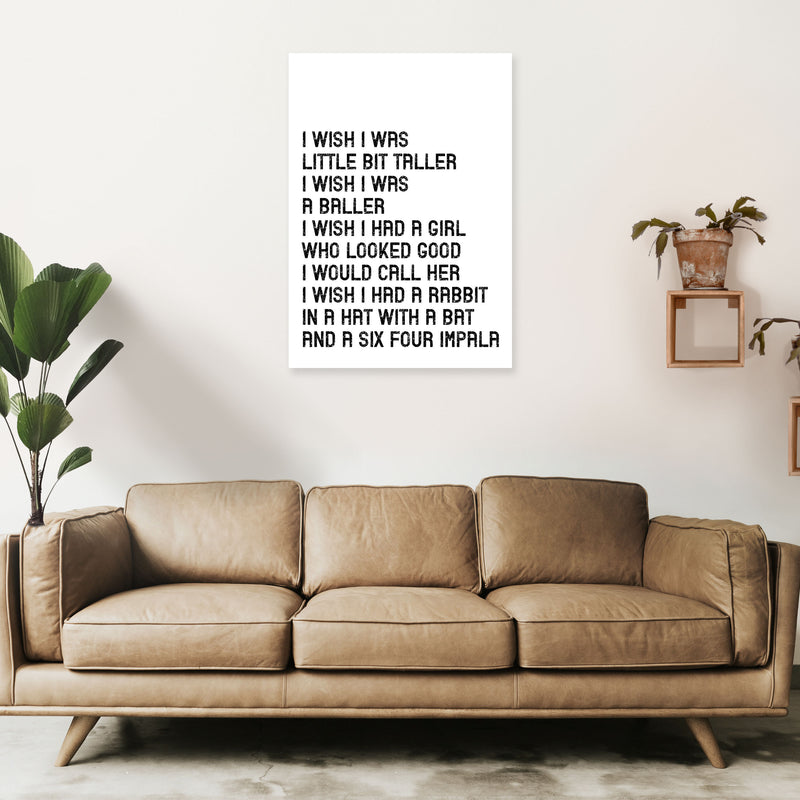 I Wish I Was A Baller Art Print by Pixy Paper A1 Black Frame
