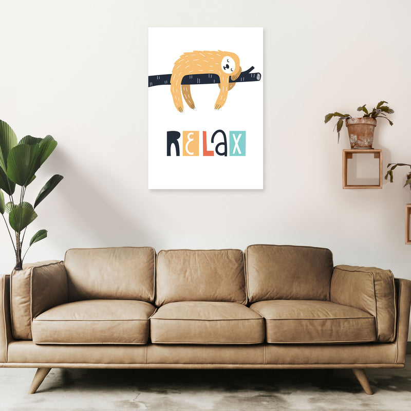 Relax sloth Neutral kids Art Print by Pixy Paper A1 Black Frame