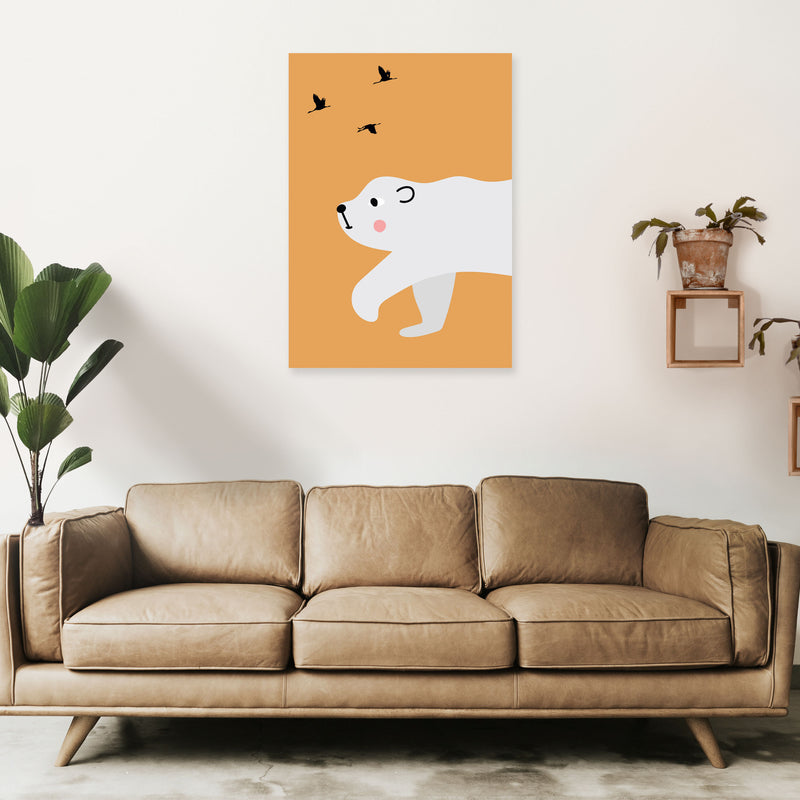 Polar bear Neutral kids Art Print by Pixy Paper A1 Black Frame
