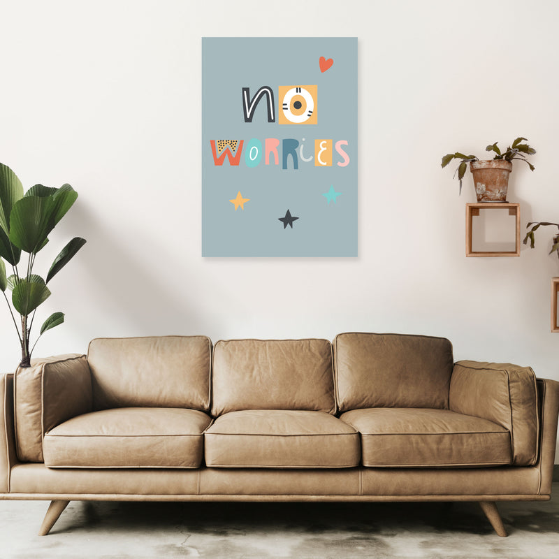 No worries Neutral kids Art Print by Pixy Paper A1 Black Frame