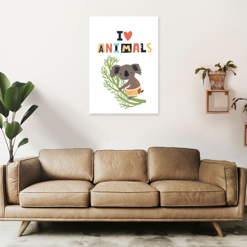 I love animals koala Art Print by Pixy Paper A1 Black Frame