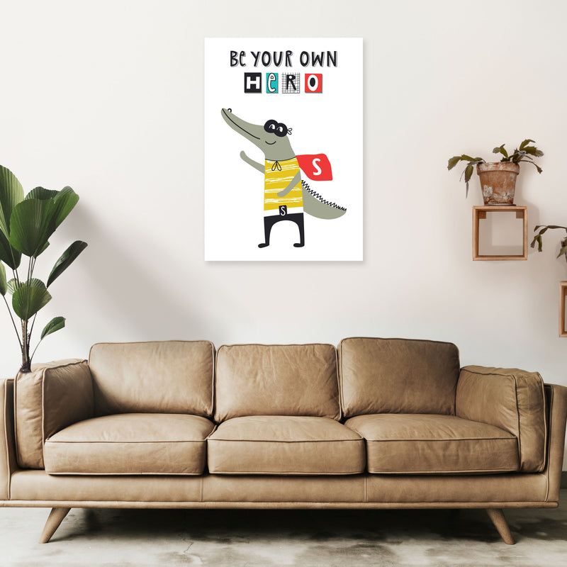 Be your own hero gator Art Print by Pixy Paper A1 Black Frame