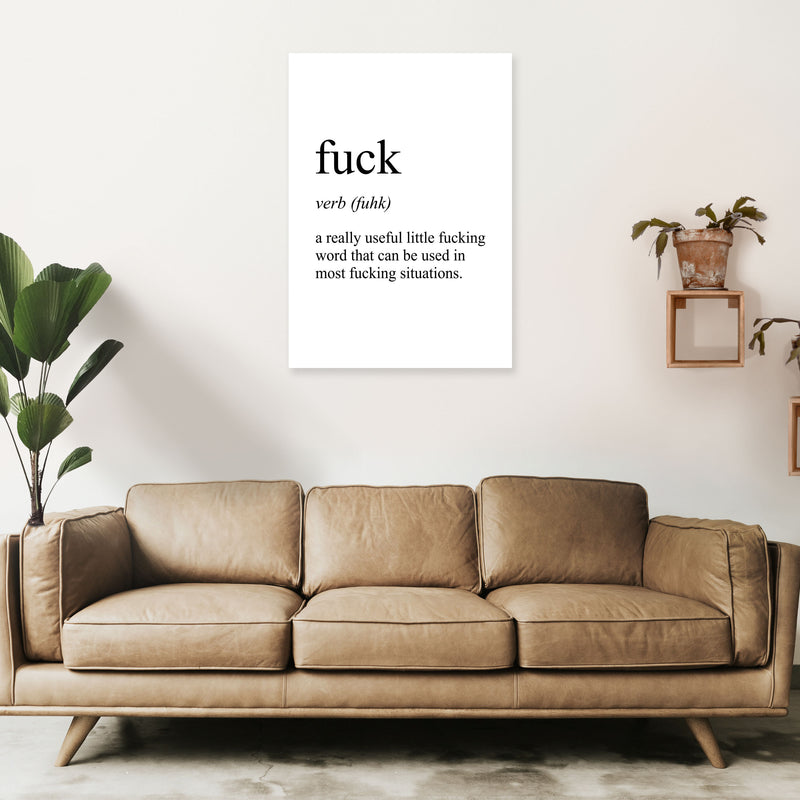 Fuck Definition Art Print by Pixy Paper A1 Black Frame