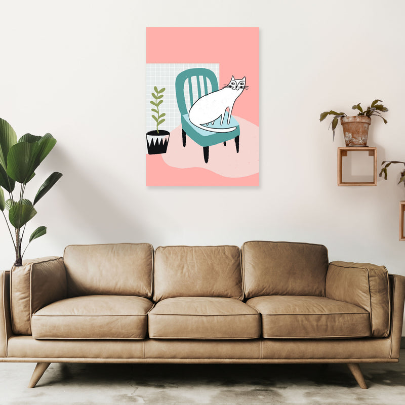 The Cat's Chair Art Print by Pixy Paper A1 Black Frame