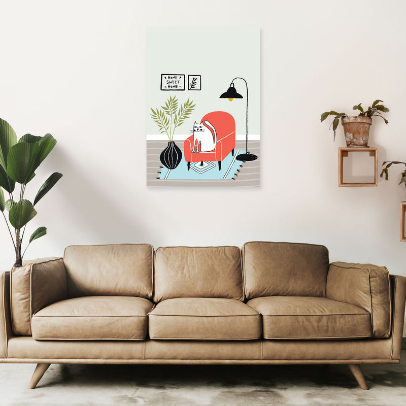 Home Sweet Home Cat Art Print by Pixy Paper A1 Black Frame