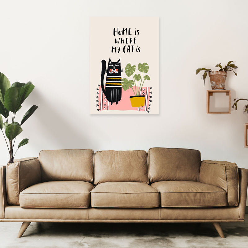 Home Is Where My Cat Is Art Print by Pixy Paper A1 Black Frame