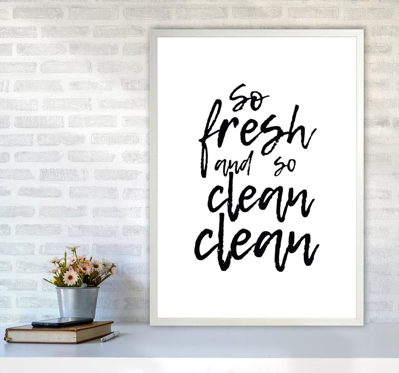So Fresh And So Clean, Bathroom Modern Print, Framed Bathroom Wall Art A1 Oak Frame