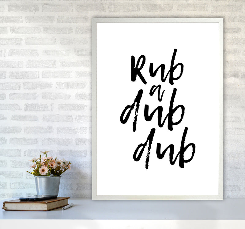Rub A Dub Dub, Bathroom Modern Print, Framed Bathroom Wall Art A1 Oak Frame