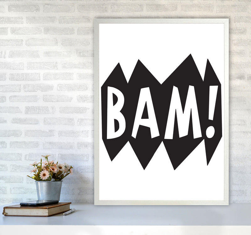 BAM! Black Framed Nursey Wall Art Print A1 Oak Frame