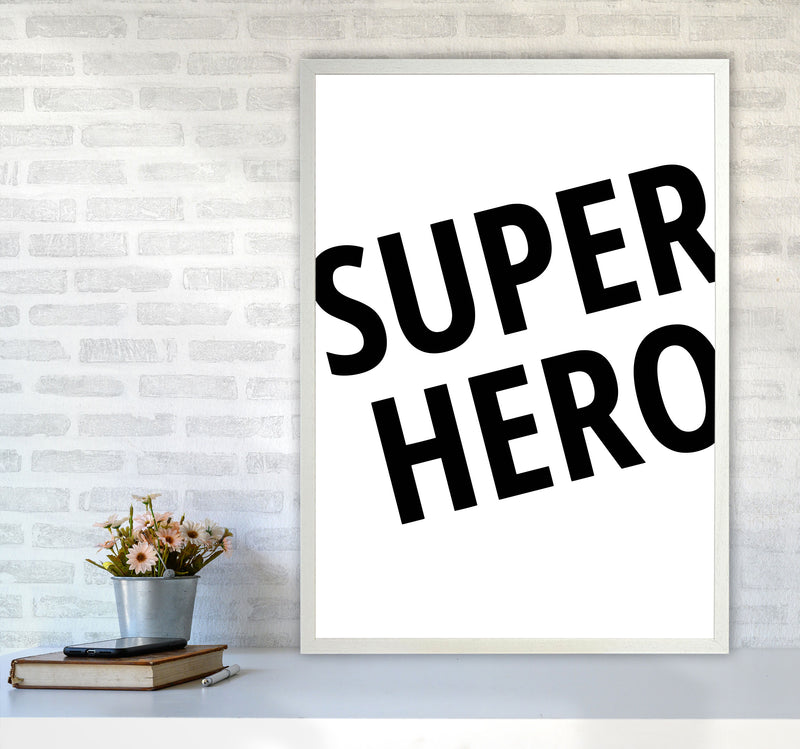 Superhero Framed Nursey Wall Art Print A1 Oak Frame