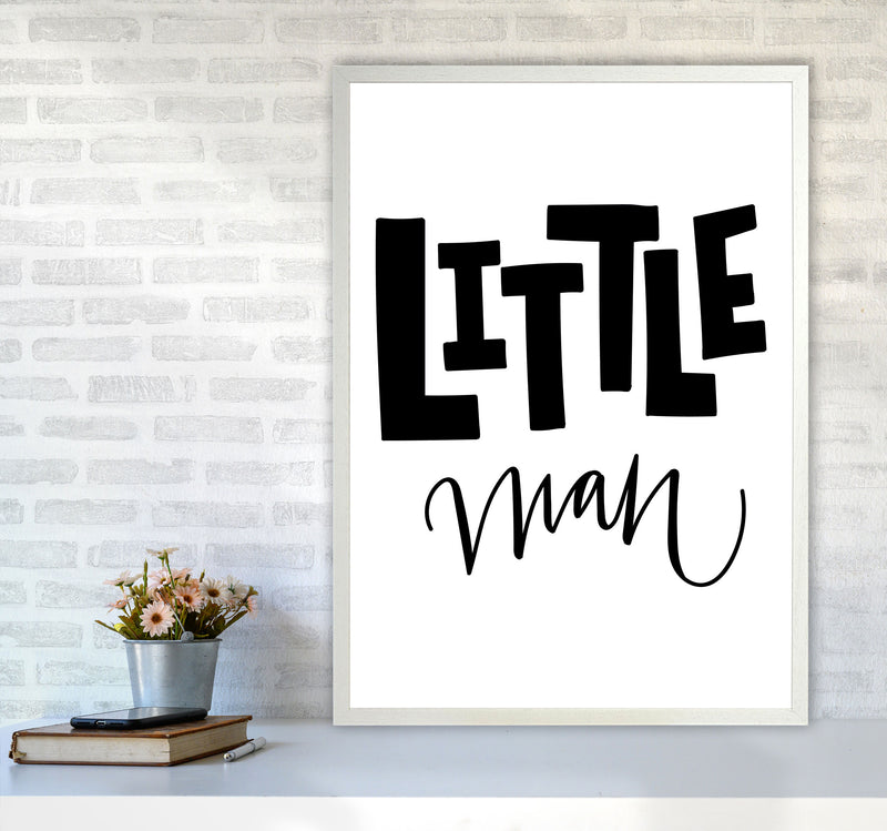 Little Man Black Framed Nursey Wall Art Print A1 Oak Frame