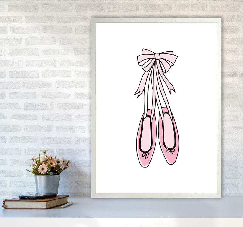 Ballerina Shoes Framed Nursey Wall Art Print A1 Oak Frame