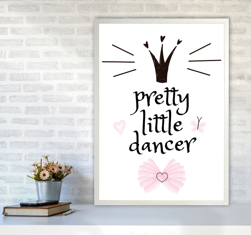 Pretty Little Dancer Framed Nursey Wall Art Print A1 Oak Frame