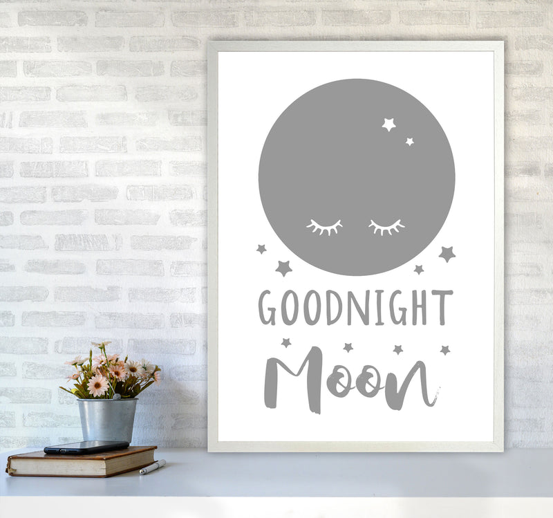 Goodnight Moon Grey Framed Nursey Wall Art Print A1 Oak Frame