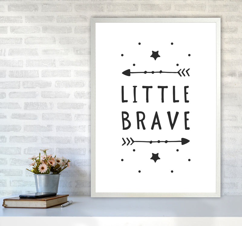 Little Brave Black Framed Typography Wall Art Print A1 Oak Frame