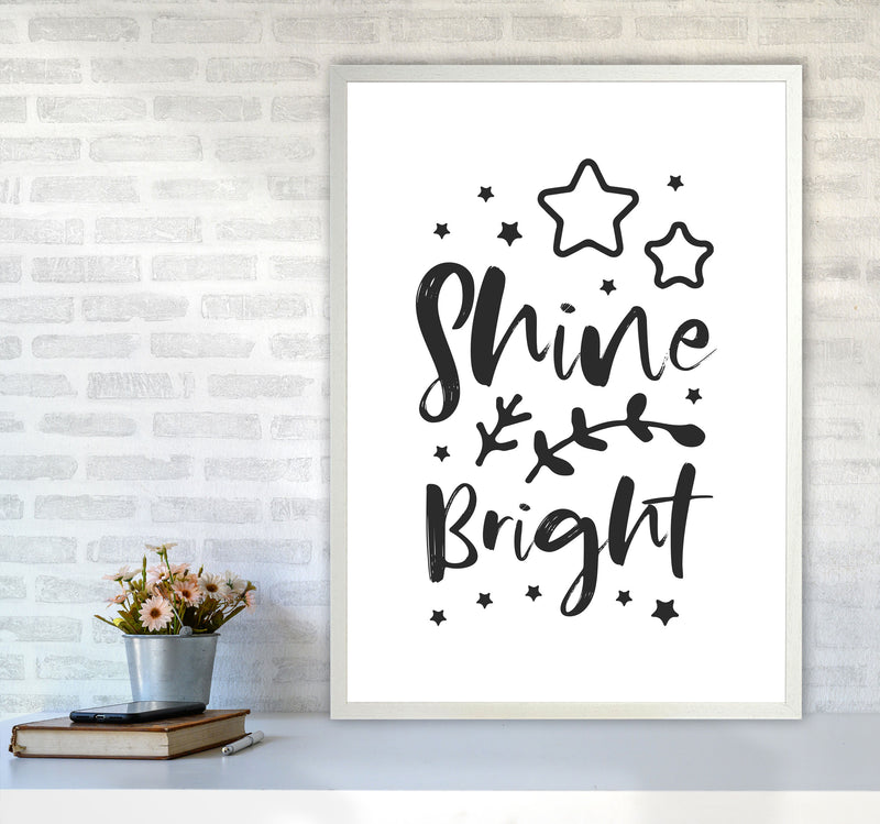 Shine Bright Black Framed Nursey Wall Art Print A1 Oak Frame