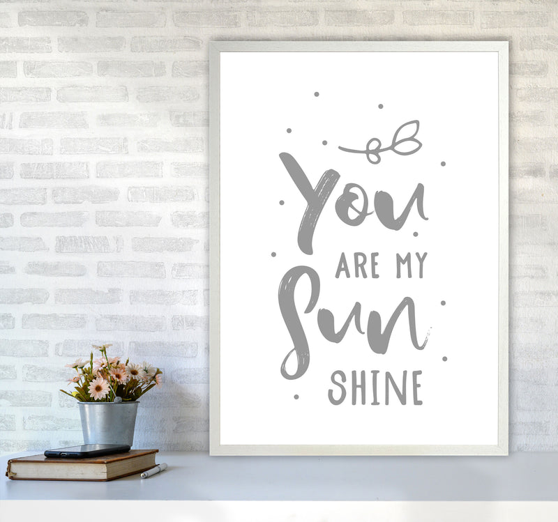 You Are My Sunshine Grey Modern Print A1 Oak Frame