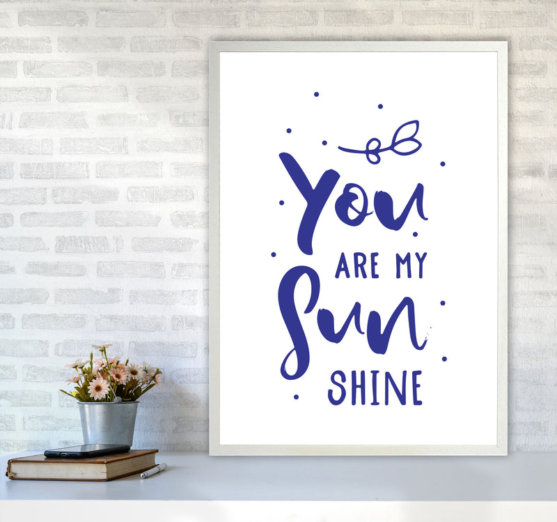 You Are My Sunshine Navy Modern Print A1 Oak Frame
