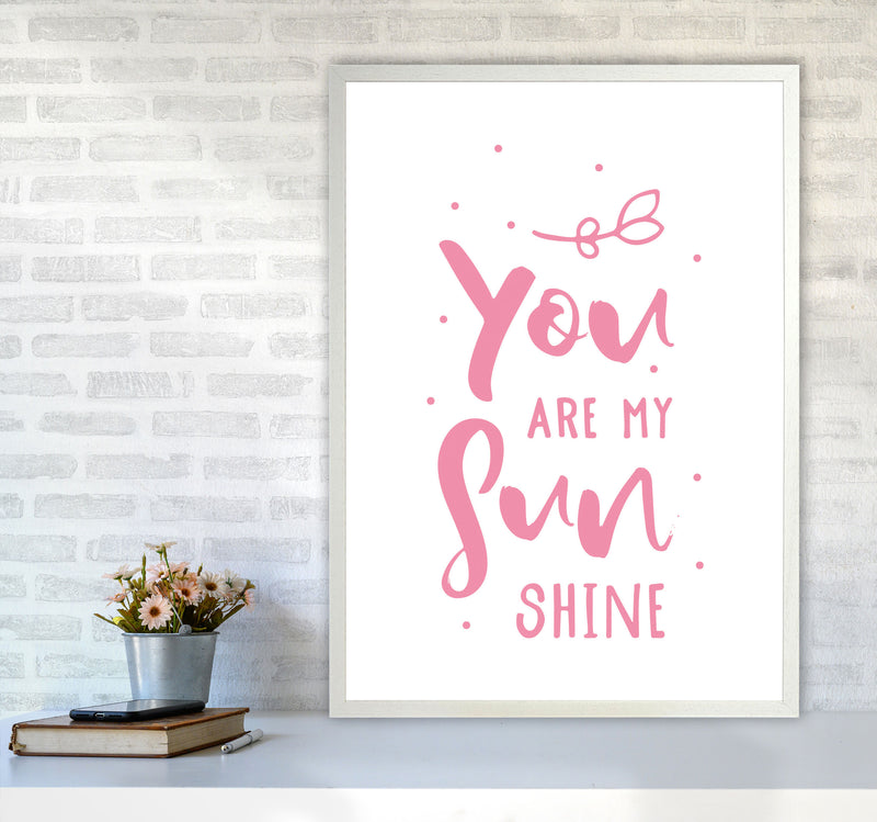You Are My Sunshine Pink Modern Print A1 Oak Frame