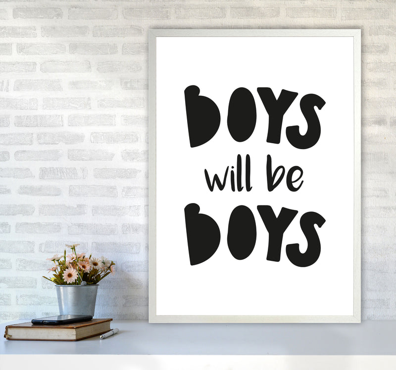 Boys Will Be Boys Framed Nursey Wall Art Print A1 Oak Frame