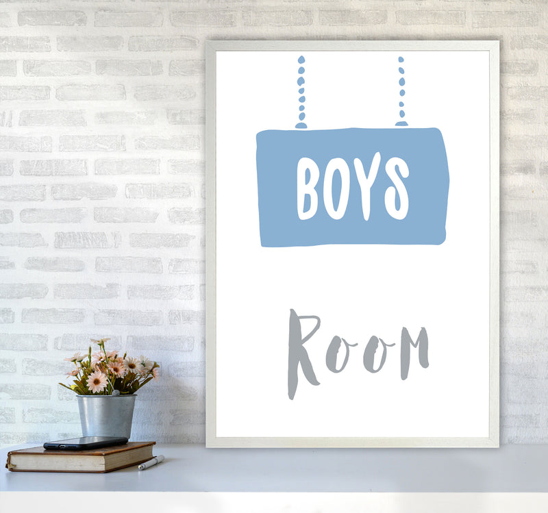 Boys Room Blue Framed Nursey Wall Art Print A1 Oak Frame