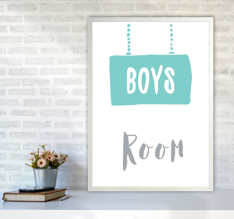 Boys Room Mint Framed Nursey Wall Art Print A1 Oak Frame