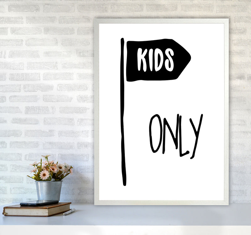 Kids Only Black Framed Nursey Wall Art Print A1 Oak Frame