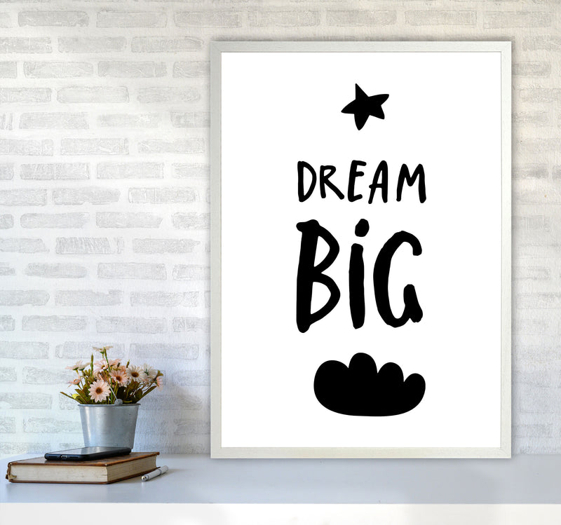 Dream Big Black Framed Typography Wall Art Print A1 Oak Frame