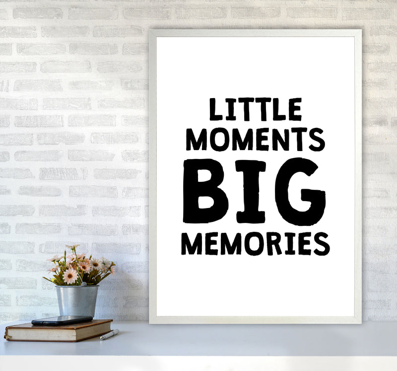 Little Moments Big Memories Black Framed Nursey Wall Art Print A1 Oak Frame