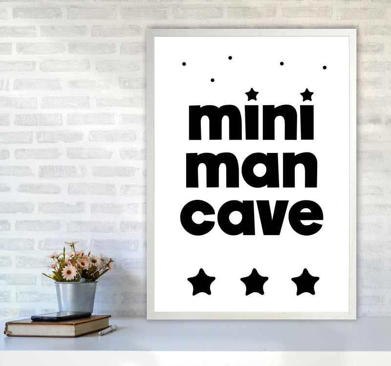 Mini Man Cave Black Framed Nursey Wall Art Print A1 Oak Frame