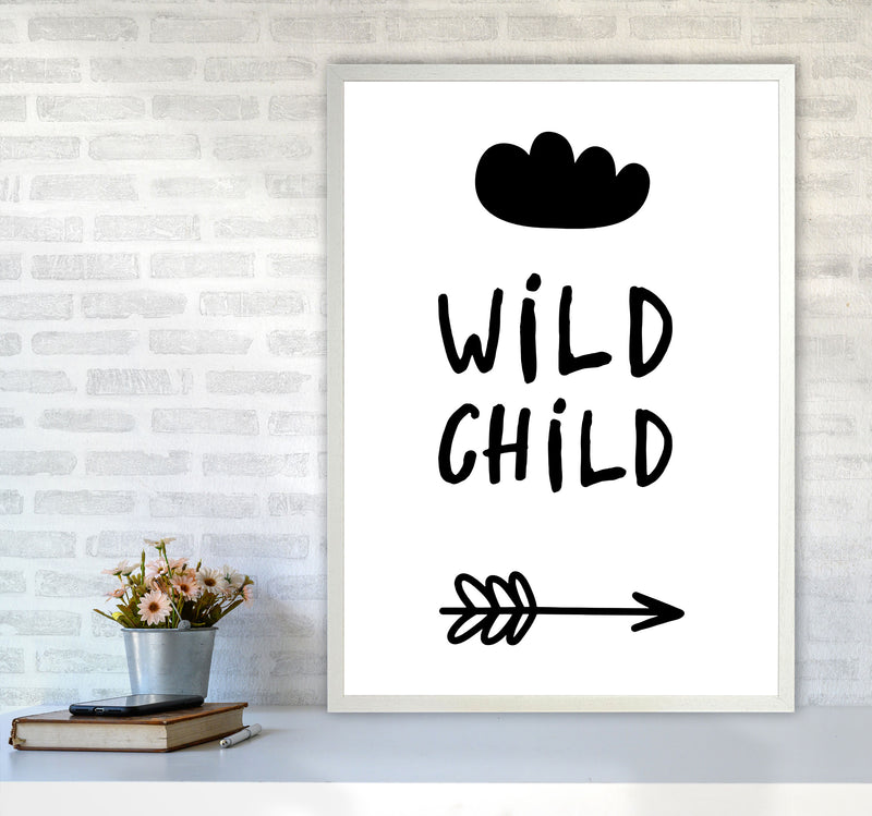 Wild Child Black Framed Nursey Wall Art Print A1 Oak Frame