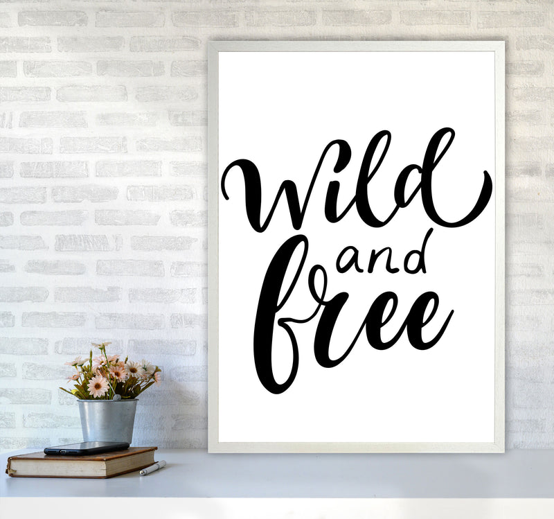 Wild And Free Modern Print A1 Oak Frame