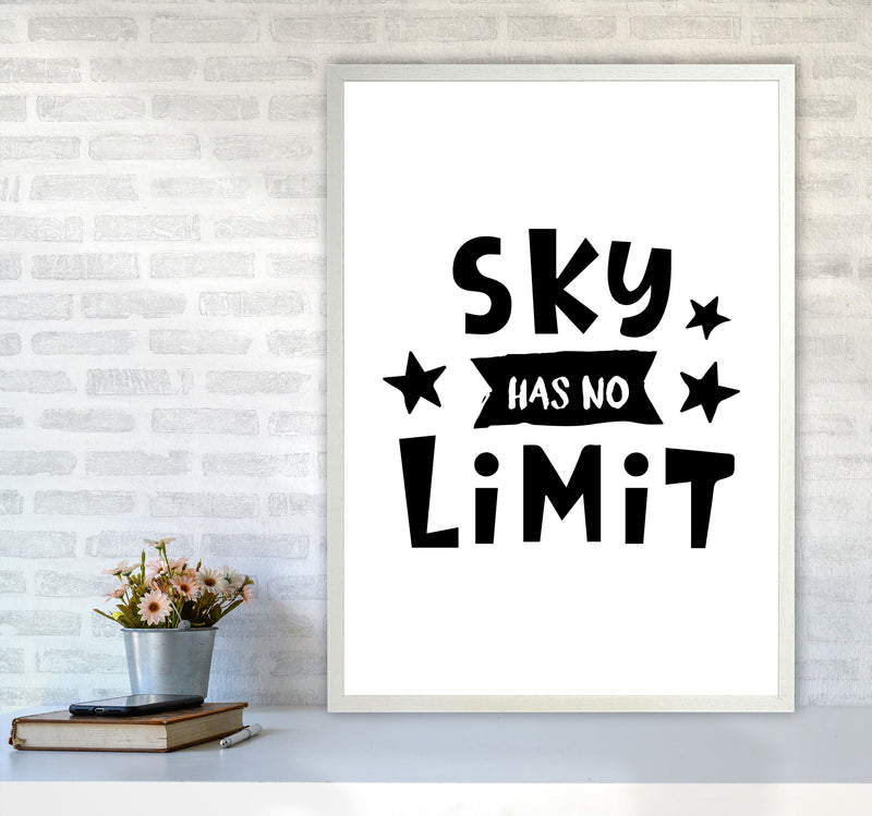 Sky Has No Limit Framed Nursey Wall Art Print A1 Oak Frame