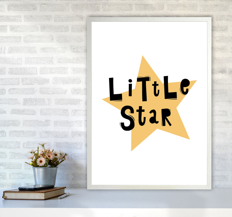 Little Star Scandi Framed Typography Wall Art Print A1 Oak Frame