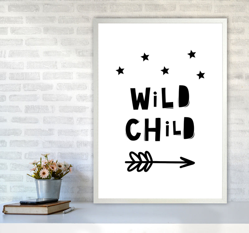Wild Child Scandi Modern Print A1 Oak Frame