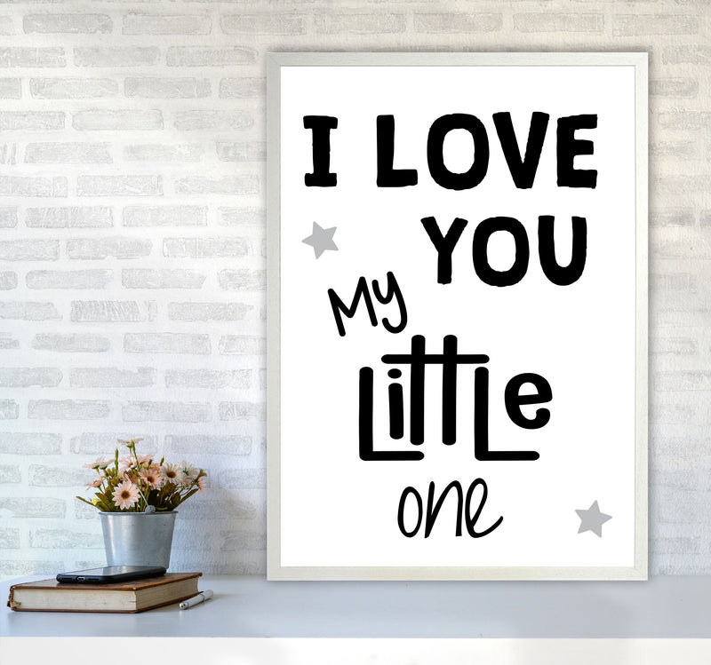 I Love You Little One Black Framed Nursey Wall Art Print A1 Oak Frame