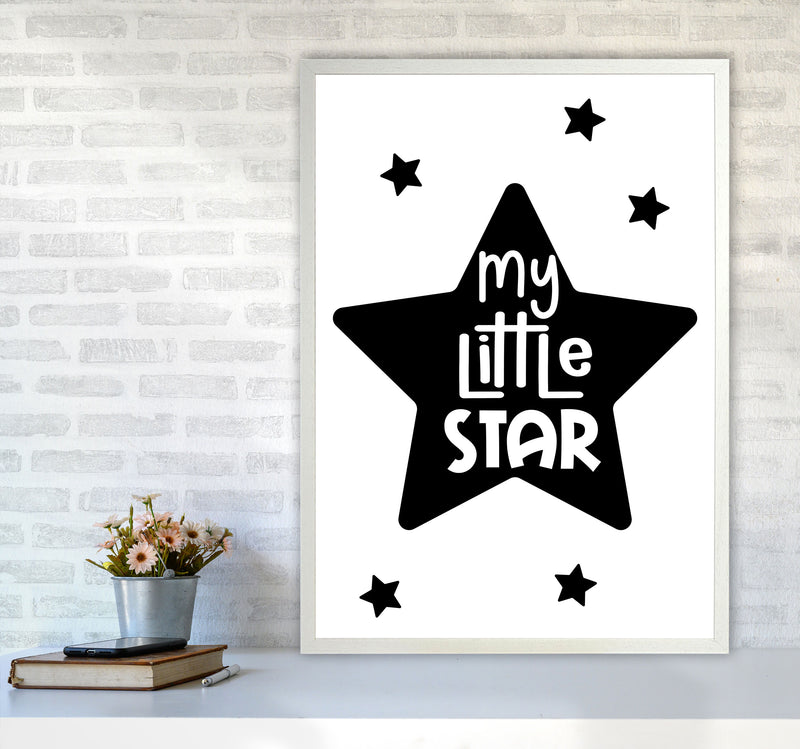 My Little Star Black Framed Nursey Wall Art Print A1 Oak Frame