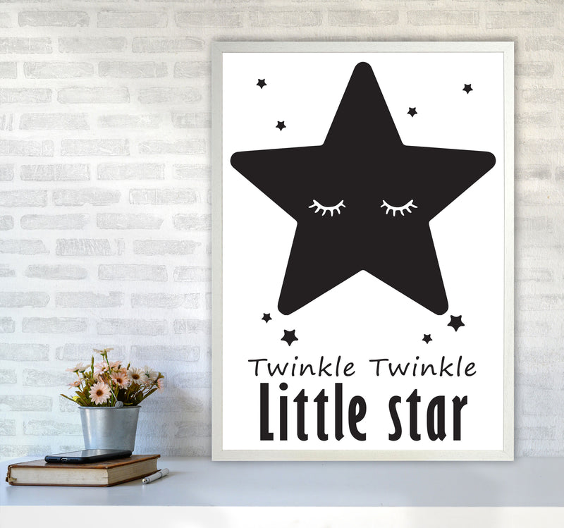 Twinkle Twinkle Little Star Framed Nursey Wall Art Print A1 Oak Frame