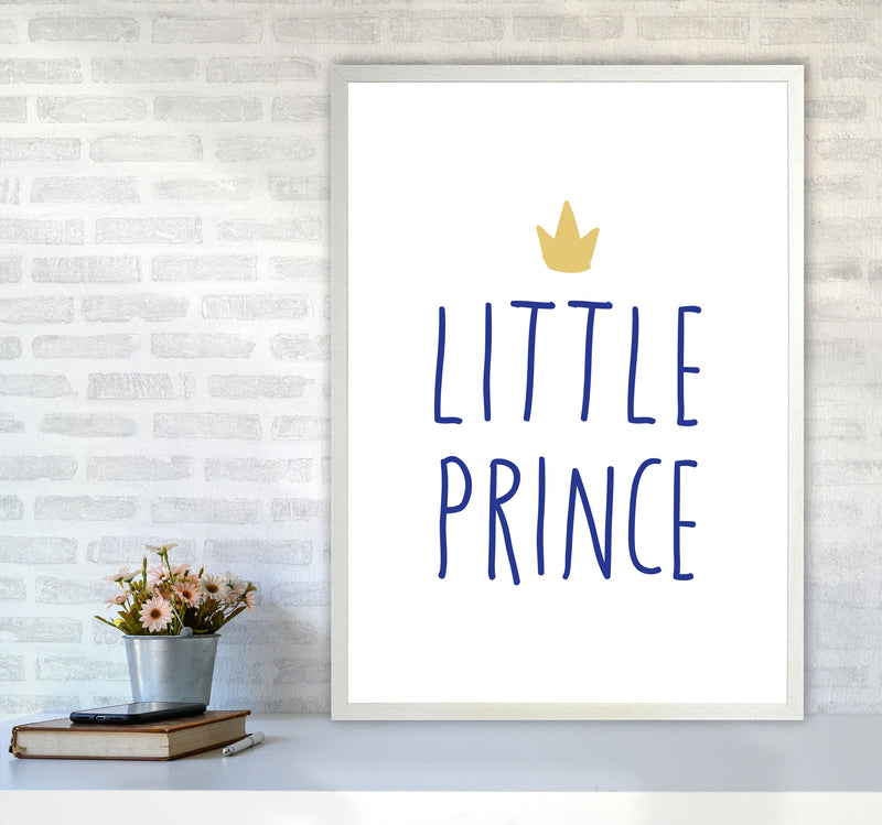 Little Prince Navy And Gold Framed Nursey Wall Art Print A1 Oak Frame