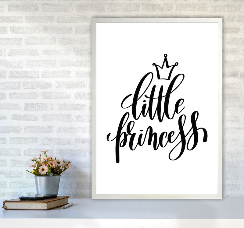 Little Princess Black Framed Nursey Wall Art Print A1 Oak Frame