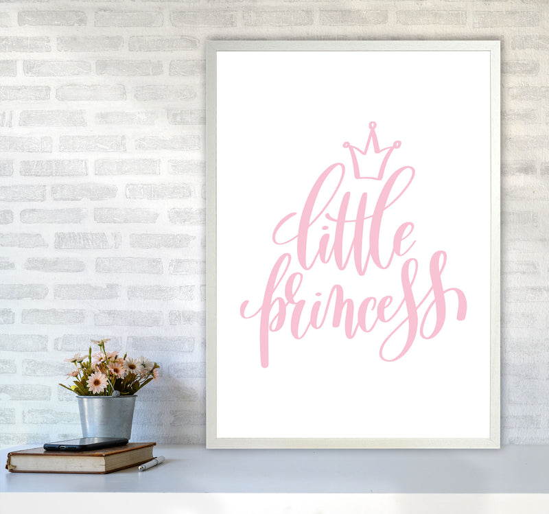 Little Princess Pink Framed Nursey Wall Art Print A1 Oak Frame