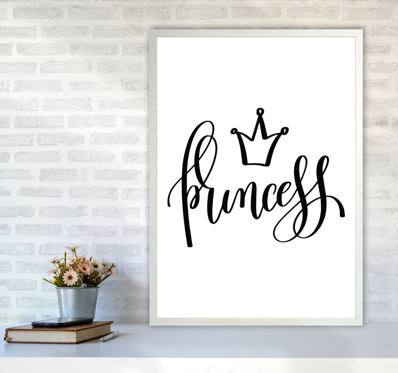 Princess Black Framed Nursey Wall Art Print A1 Oak Frame
