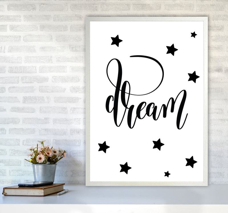 Dream Black Framed Typography Wall Art Print A1 Oak Frame