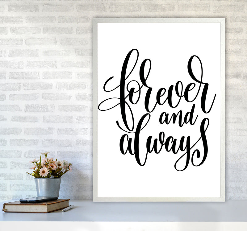 Forever And Always Black Framed Typography Wall Art Print A1 Oak Frame
