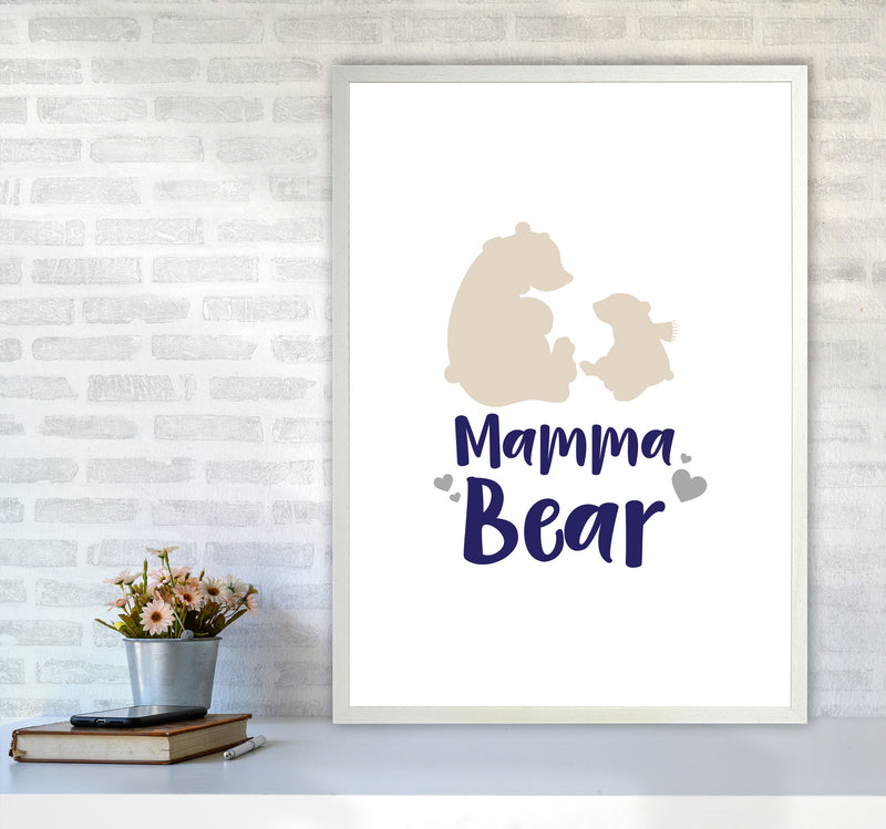 Mama Bear Framed Nursey Wall Art Print A1 Oak Frame