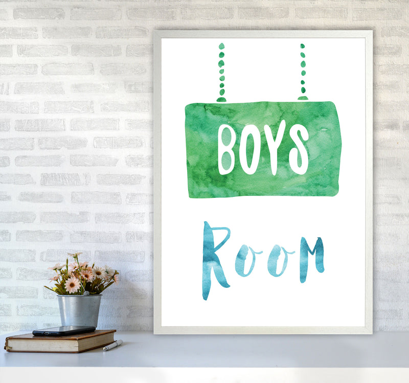 Boys Room Watercolour Framed Nursey Wall Art Print A1 Oak Frame